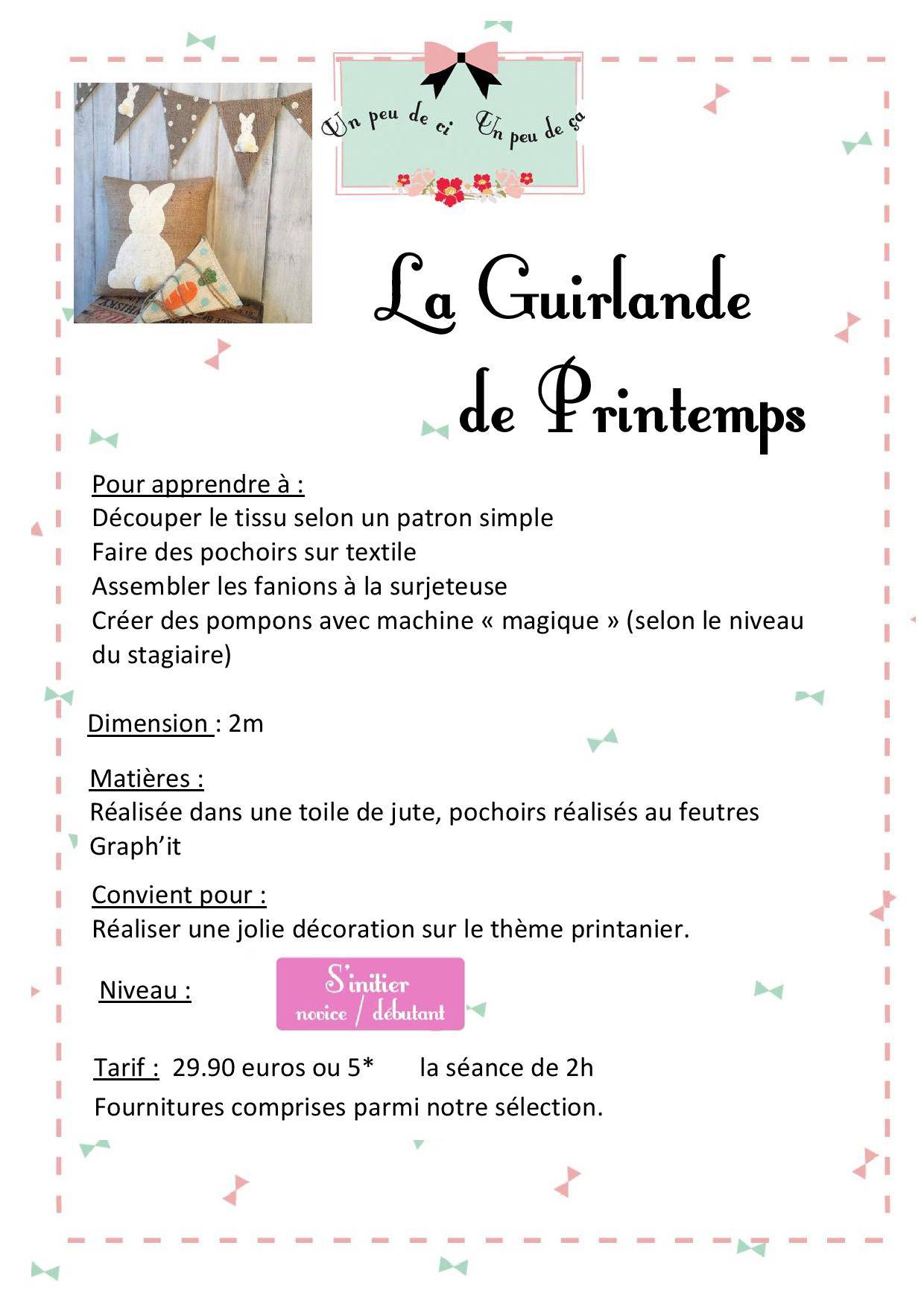 atelier guirlande de printemps lapin paques